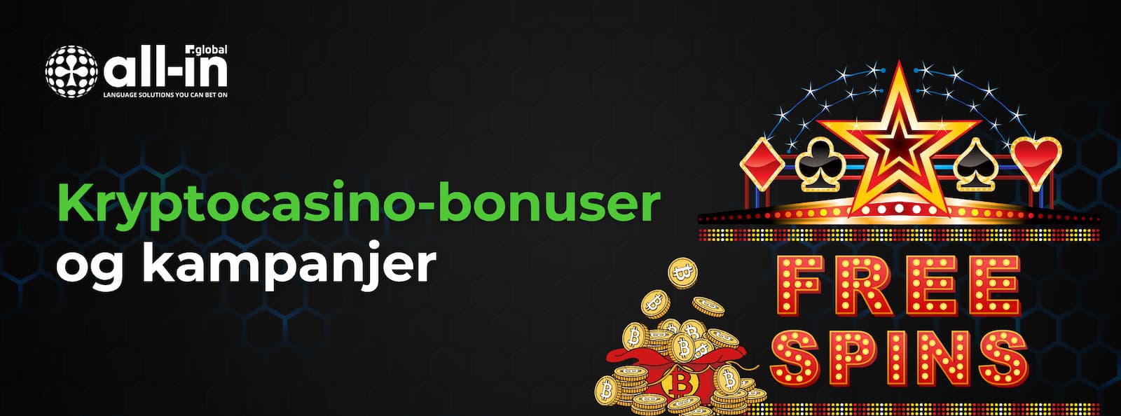 Kryptocasino-bonuser og kampanjer med Free Spins og Bitcoin-mynter i en pose